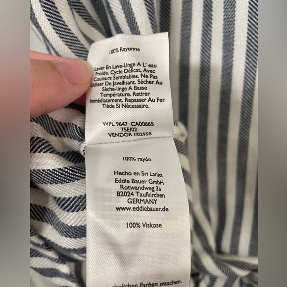 Eddie Bauer Halcyon Tie-Front Shirt Striped Print - Picture 5 of 5